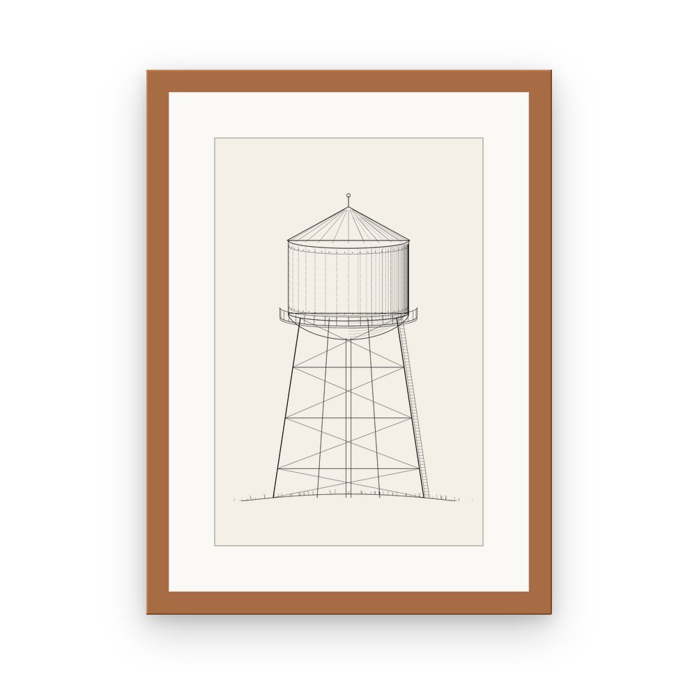 The Callowfield Tower, framed, Red Oak