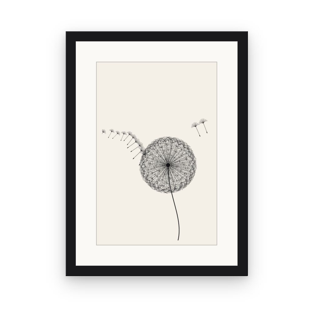 The Dandelion Home, framed, Black