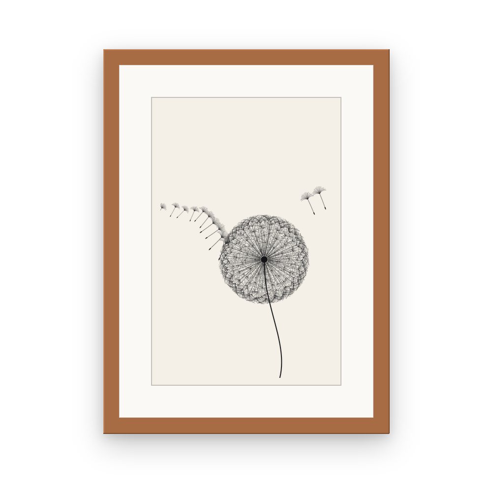 The Dandelion Home, framed, Red Oak