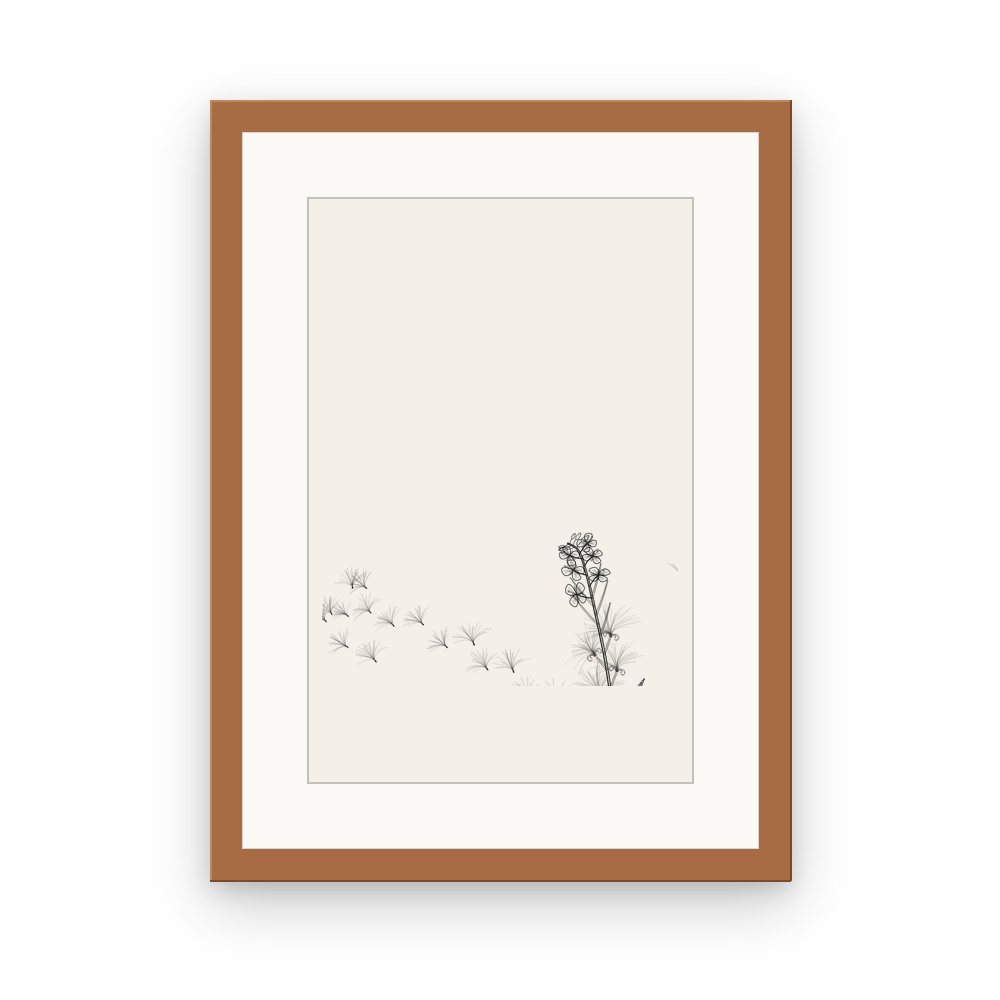 The Fireweed, framed, Red Oak