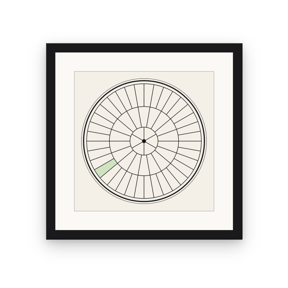 The Sixty Panes, framed, Black