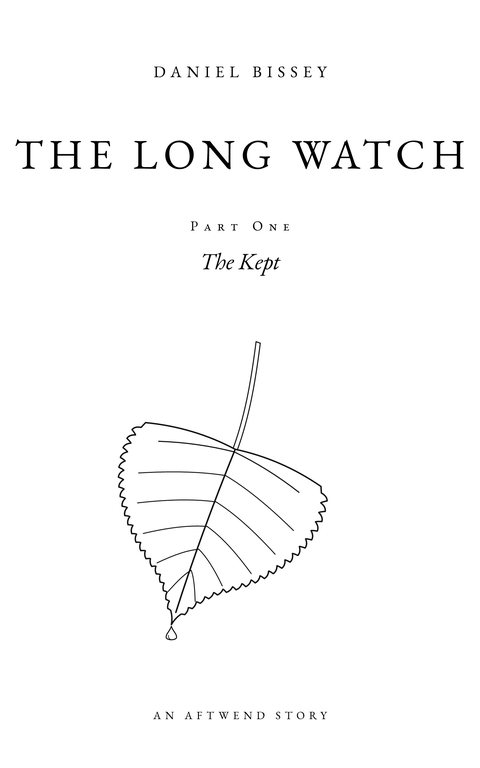 The cover of The Long Watch, Part One: The Kept. A single cottonwood leaf on white.